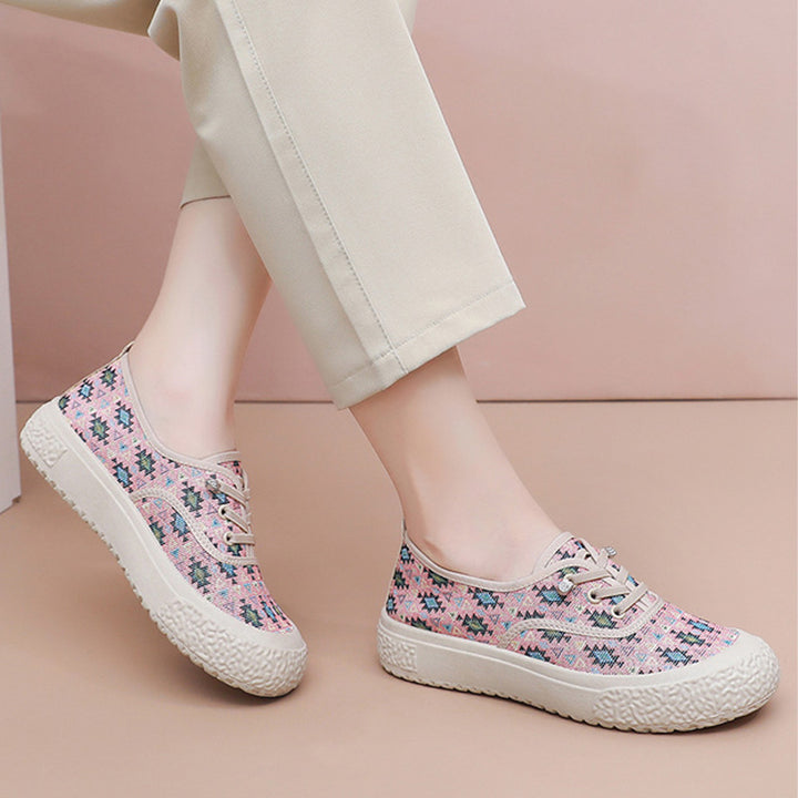 Floral Canvas Platform Sneakers