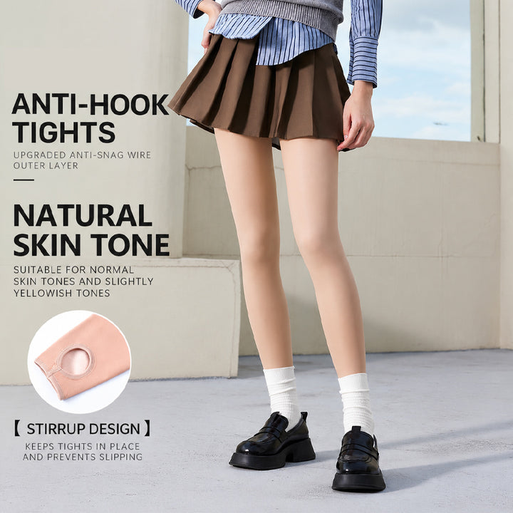 Fleece-Lined Fake Translucent Tights