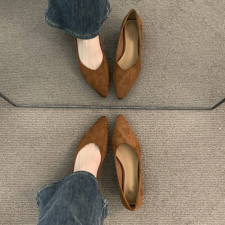 Pointed-Toe Suede Wedge Pumps