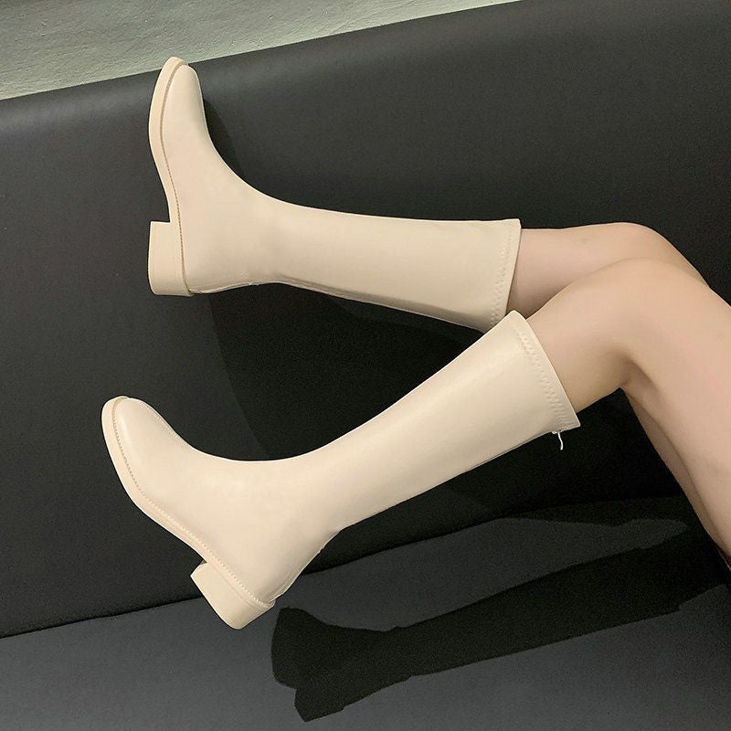 Classic Square Toe Knee-High Boots