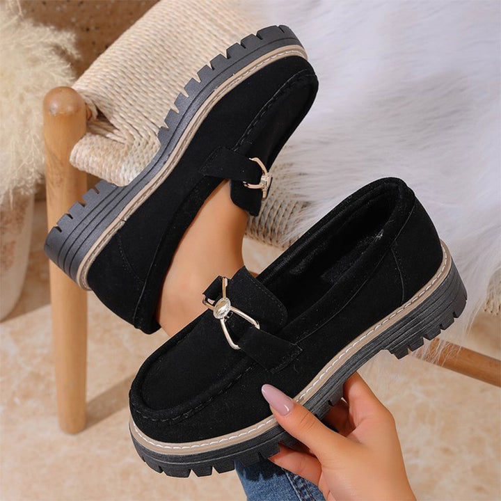 Chunky Sole Suede Loafers