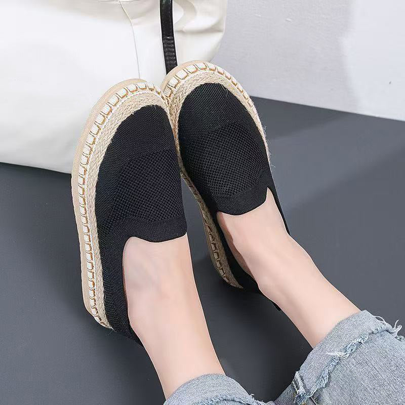 Chic Woven Knit Fisherman Flats