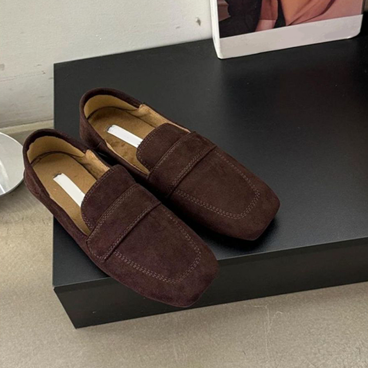 Soft Suede Square Toe Loafers