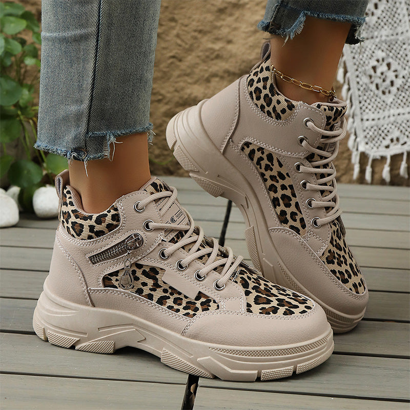 Leopard Print Platform Sneakers