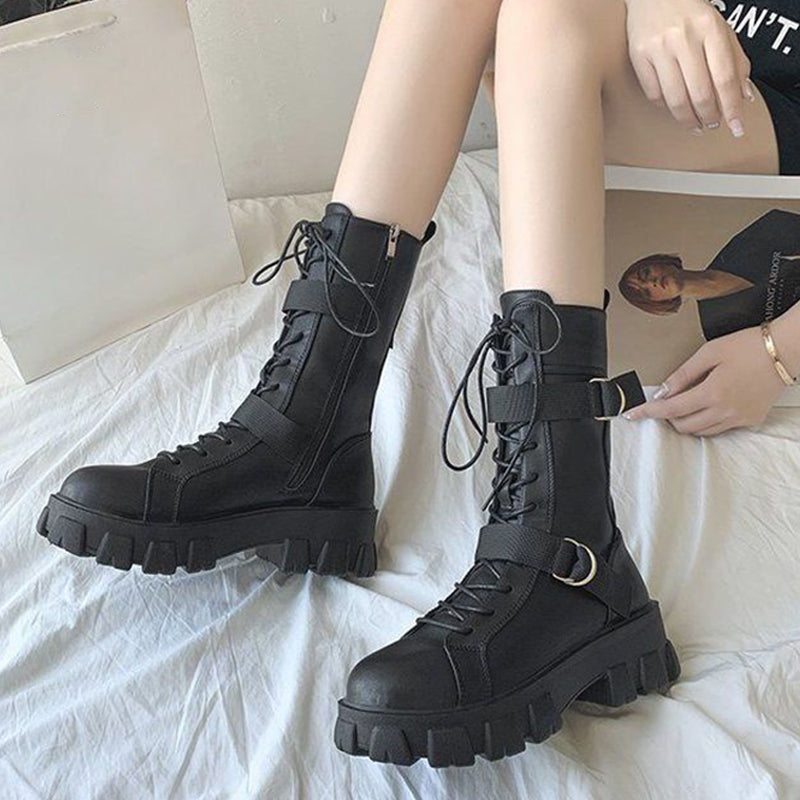 Chunky Lace-Up Combat Boots