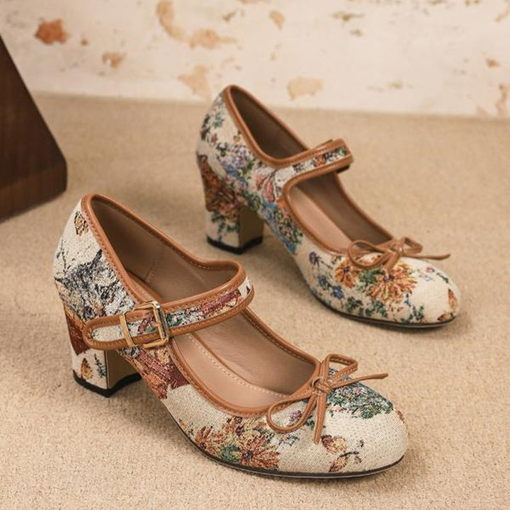 Vintage Floral Mary Jane Pumps