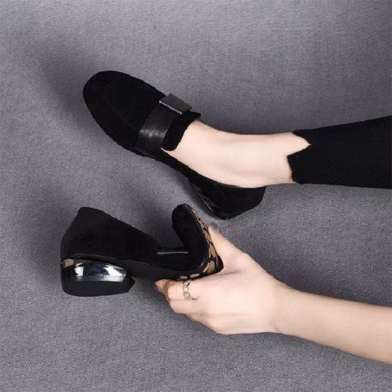 Classic Suede Low Heel Loafers