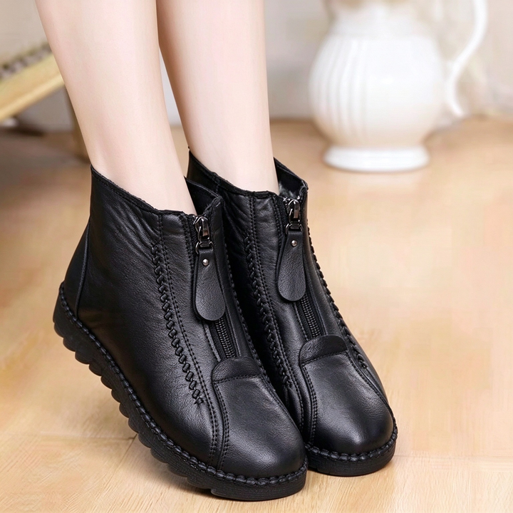 Classic Front Zip Comfort Casual Ankle Boots