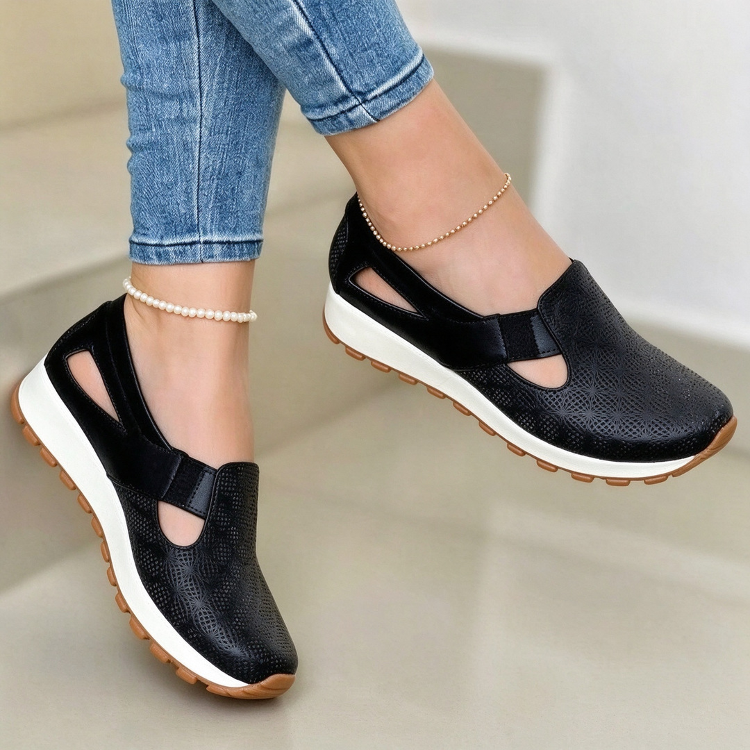 Metallic Gold Slip-On Comfort Sneakers