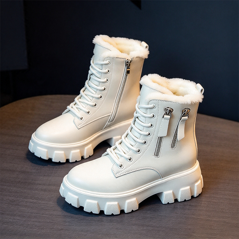 Chunky Platform Lace-Up Ankle Boots