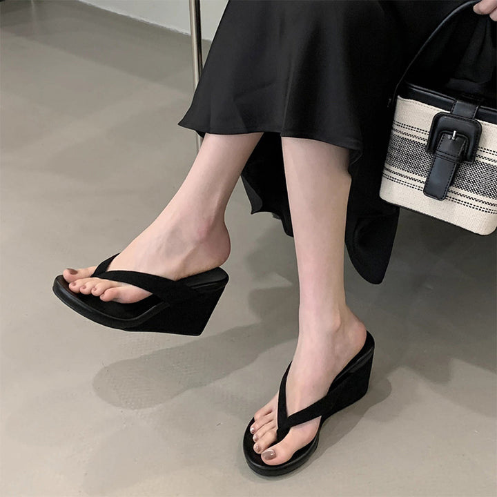 Retro Platform Wedge Flip-Flops