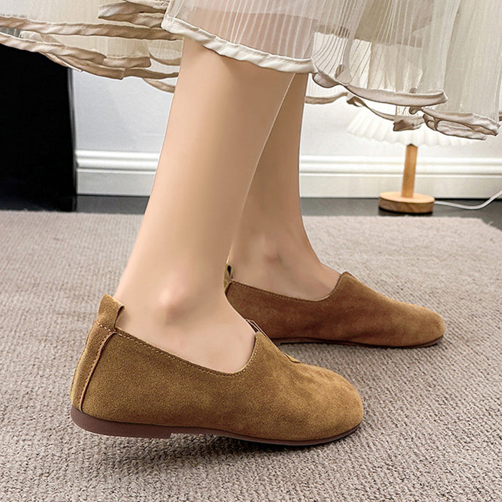 Soft Suede Round Toe Ballet Flats