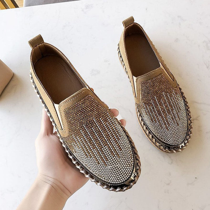 Rhinestone Platform Slip-On Sneakers