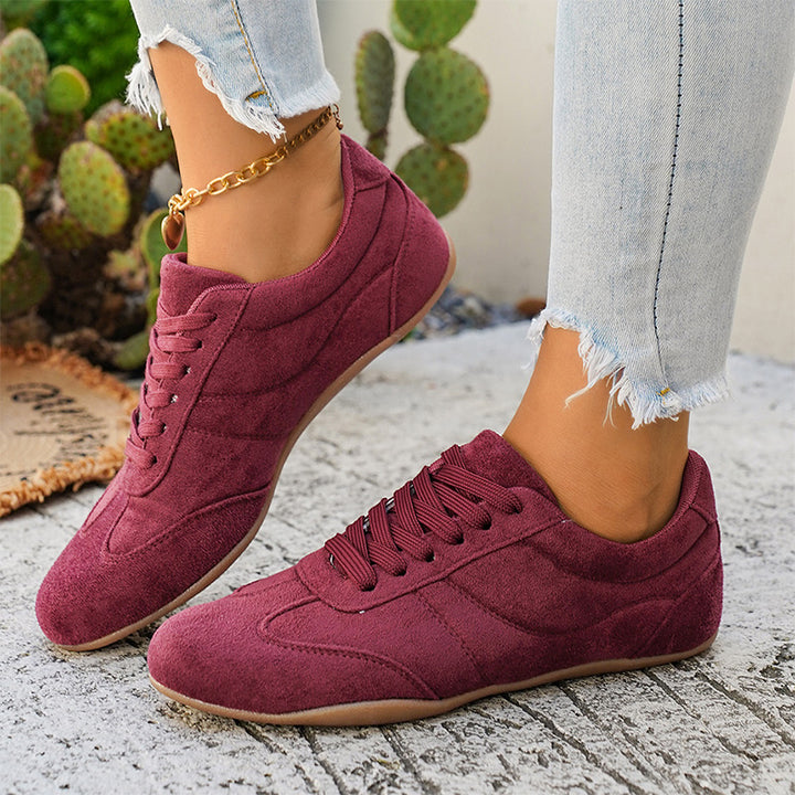 Retro Suede Lace-Up Casual Sneakers