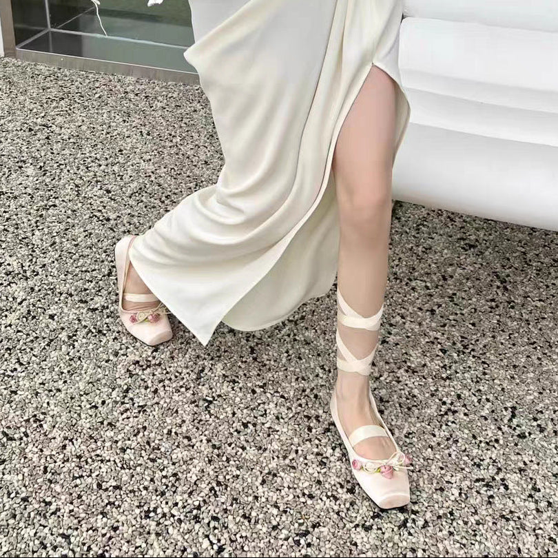 Ballet Lace-Up Flats