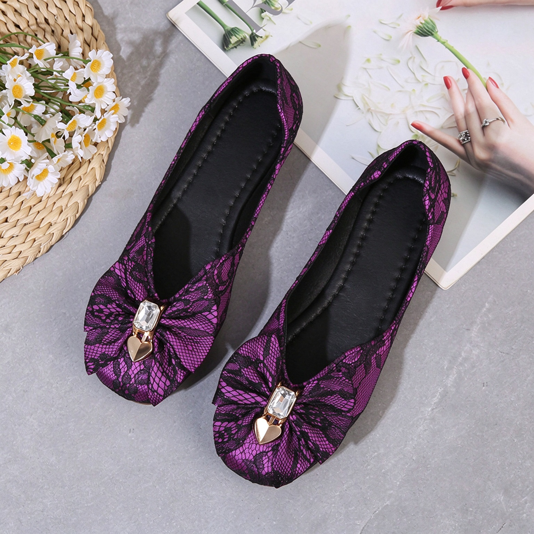 Lace Bow Flats