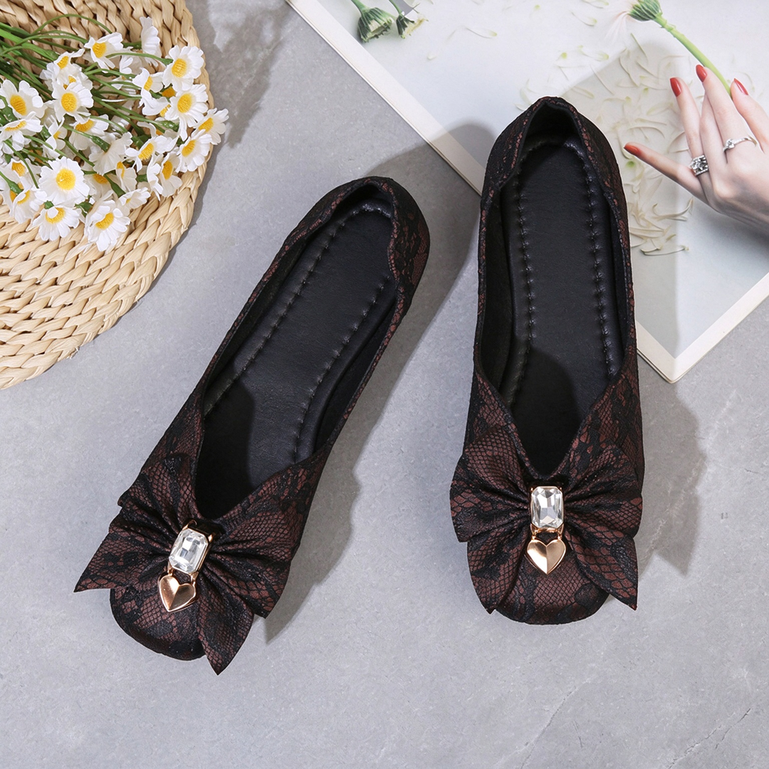 Lace Bow Flats