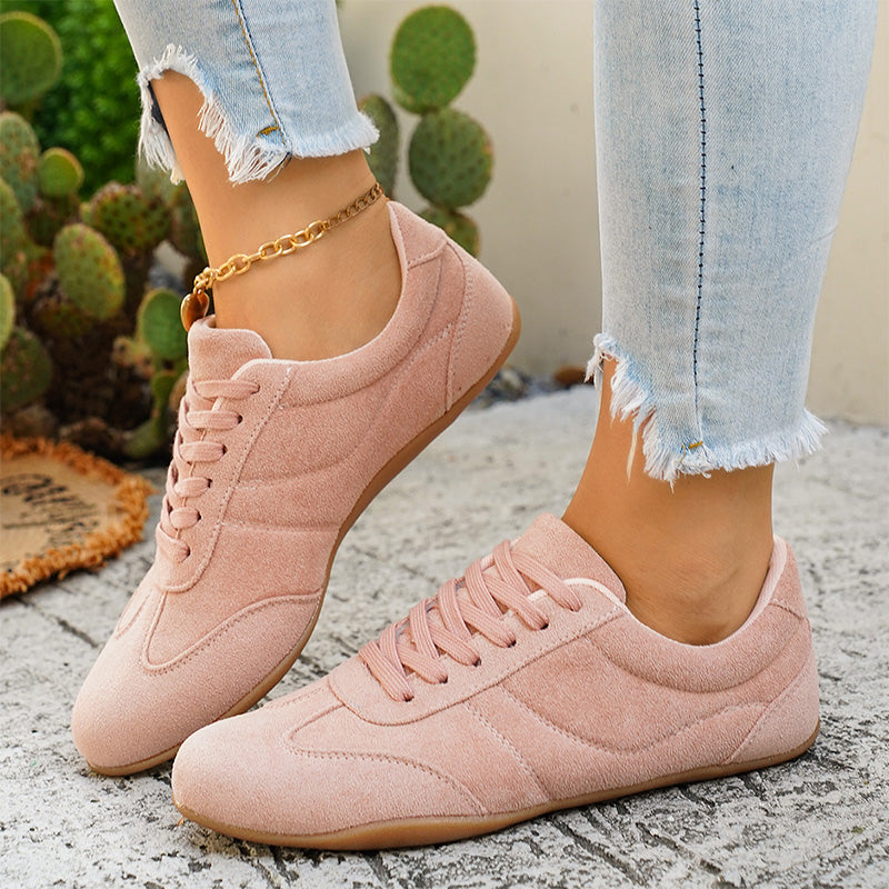 Retro Suede Lace-Up Casual Sneakers