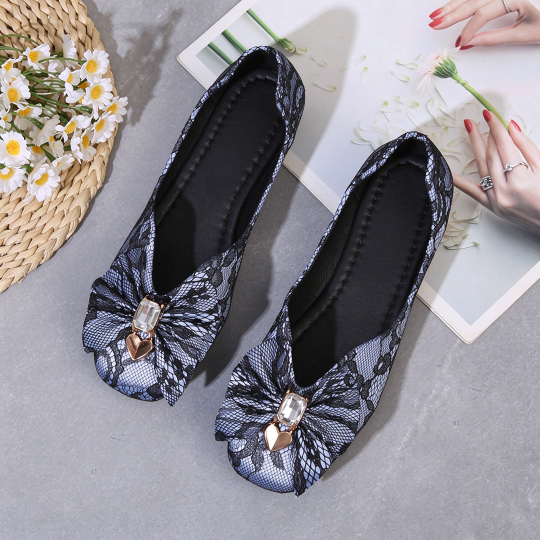 Lace Bow Flats