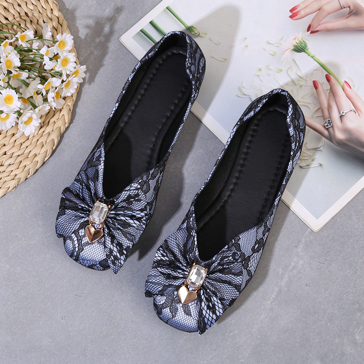 Lace Bow Flats