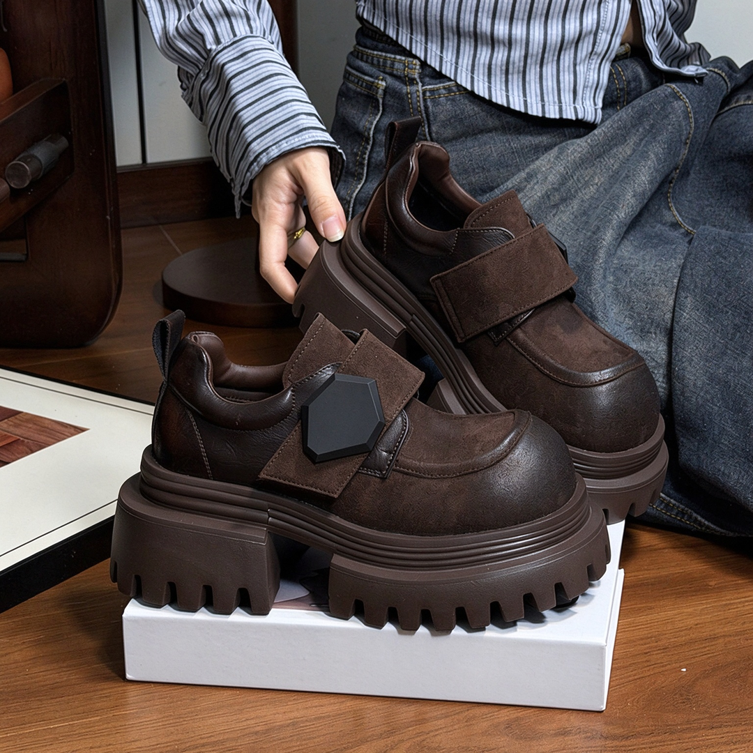 Chunky Velcro Platform Loafers