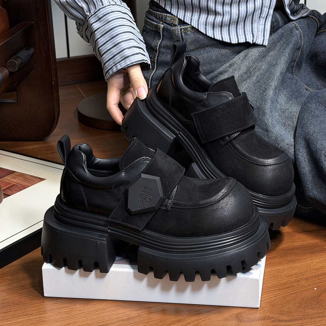 Chunky Velcro Platform Loafers
