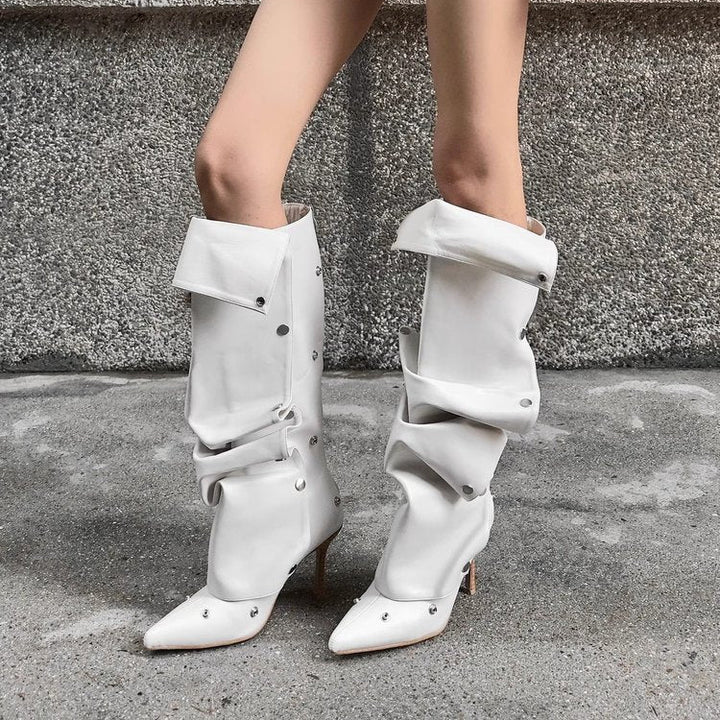 Slouchy Pointed Toe Stiletto Boots