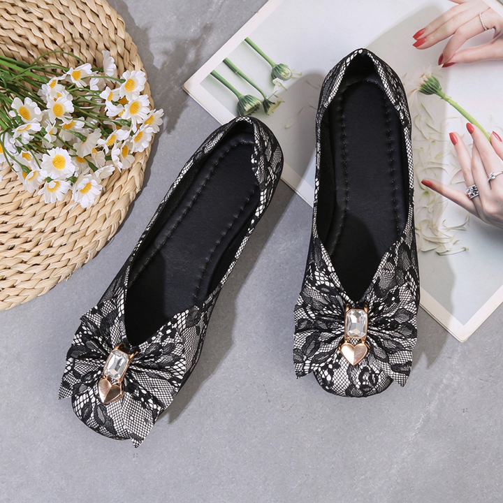 Lace Bow Flats