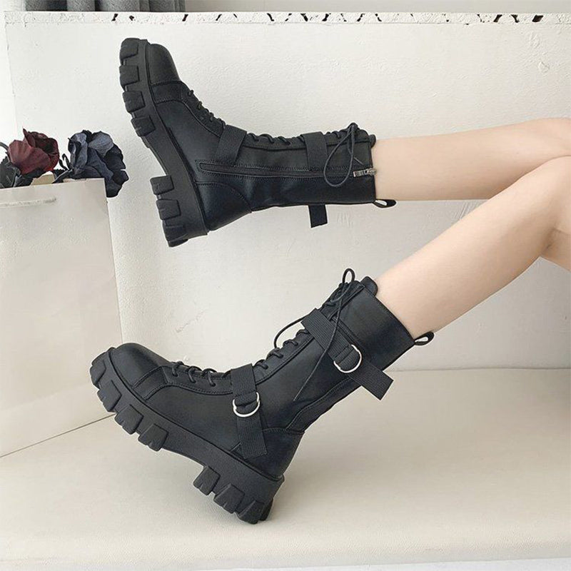 Chunky Lace-Up Combat Boots