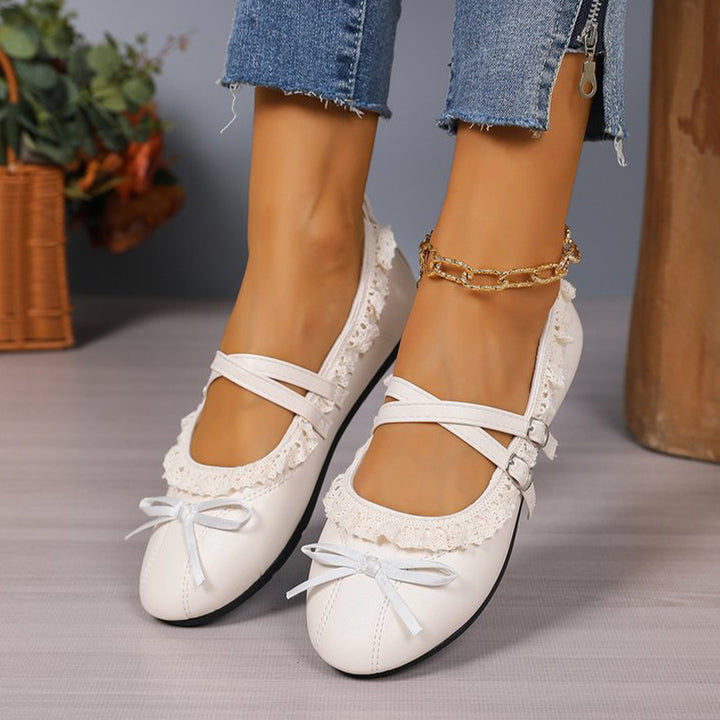 Lace Trim Mary Jane Flats
