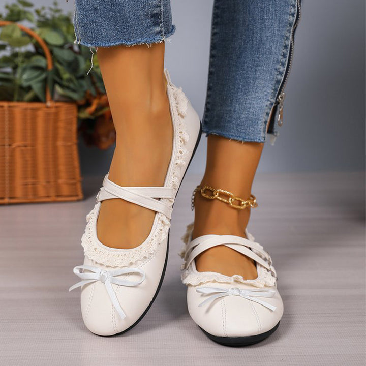 Lace Trim Mary Jane Flats