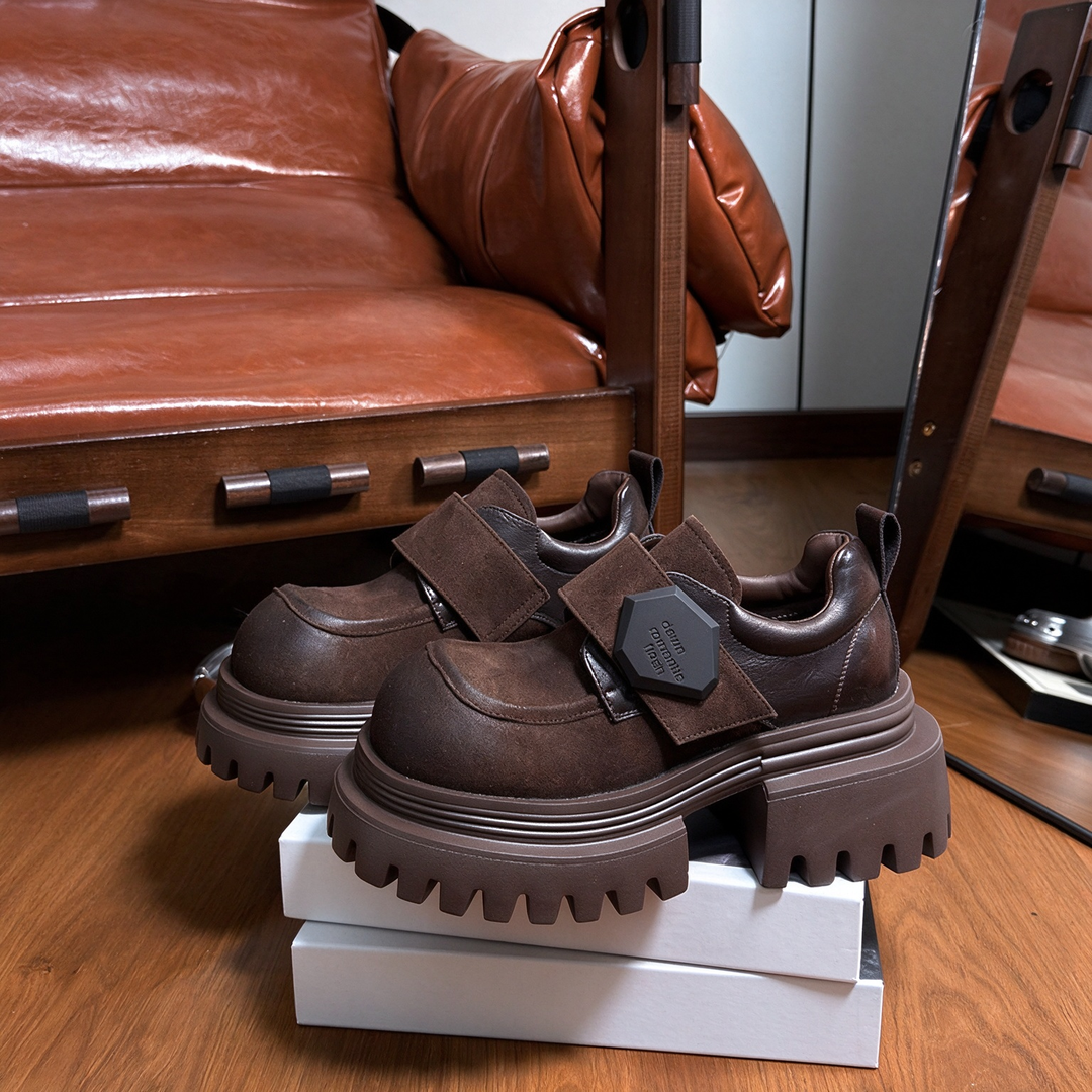 Chunky Velcro Platform Loafers