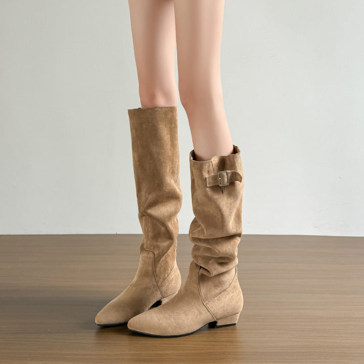 Slouchy Suede Knee-High Boots