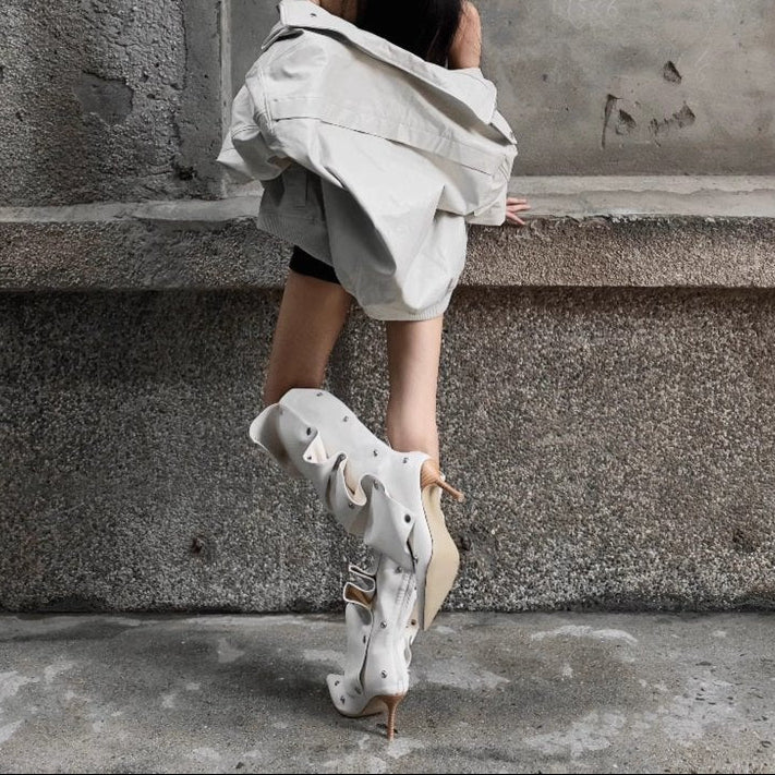 Slouchy Pointed Toe Stiletto Boots