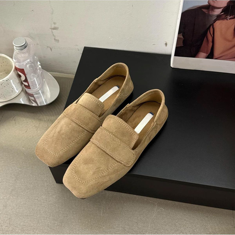 Soft Suede Square Toe Loafers