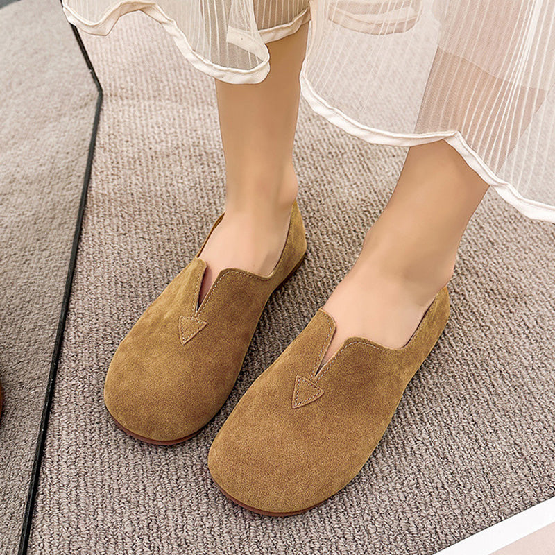 Soft Suede Round Toe Ballet Flats