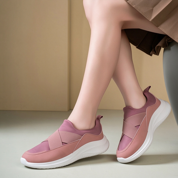 Comfortable Cross Strap Slip-On Walking Sneakers