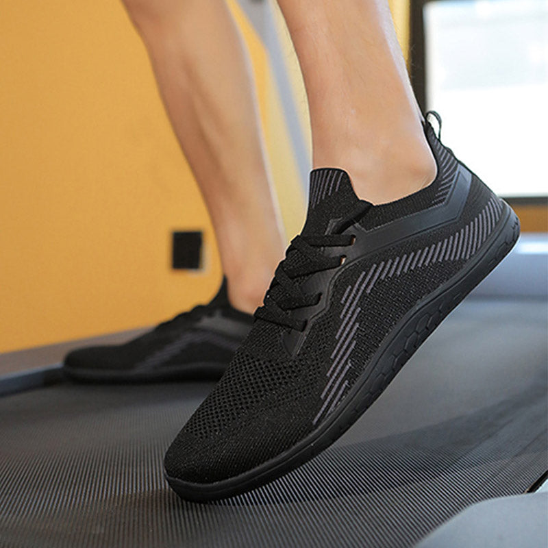 Breathable Knit Lace-Up Walking Sneakers