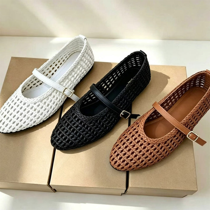 Woven Mary Jane Ballet Flats