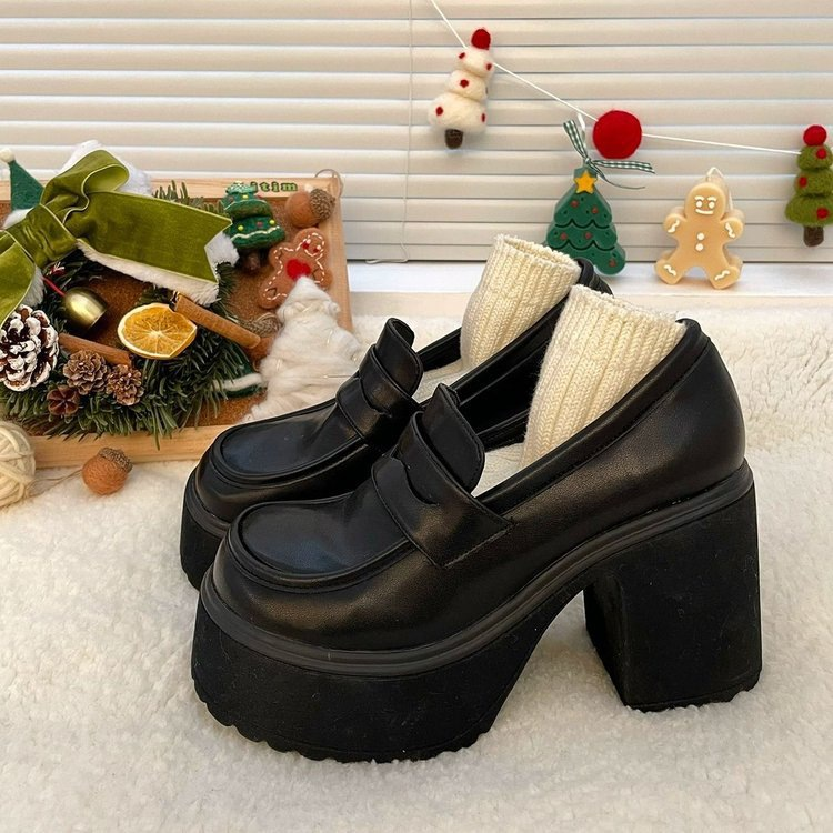 Chunky Platform Heel Loafers