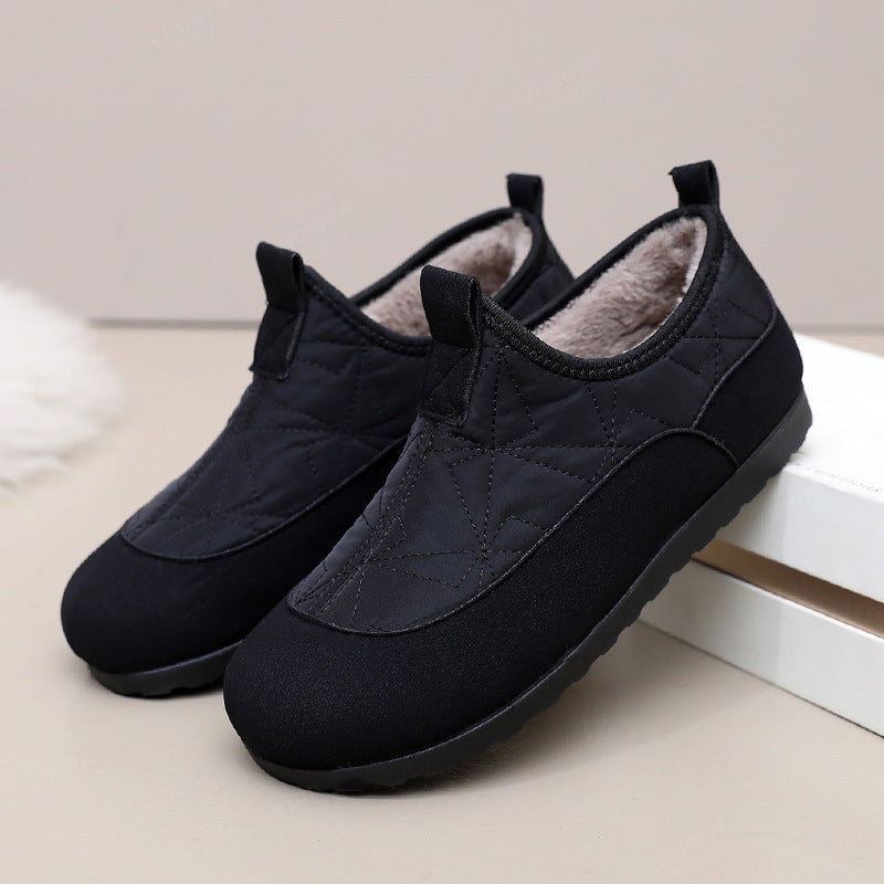 Quilted Fleece-Lined Slip-On Shoes
