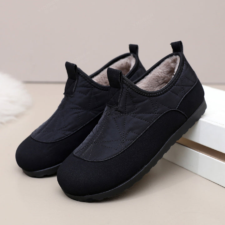 Quilted Fleece-Lined Slip-On Shoes
