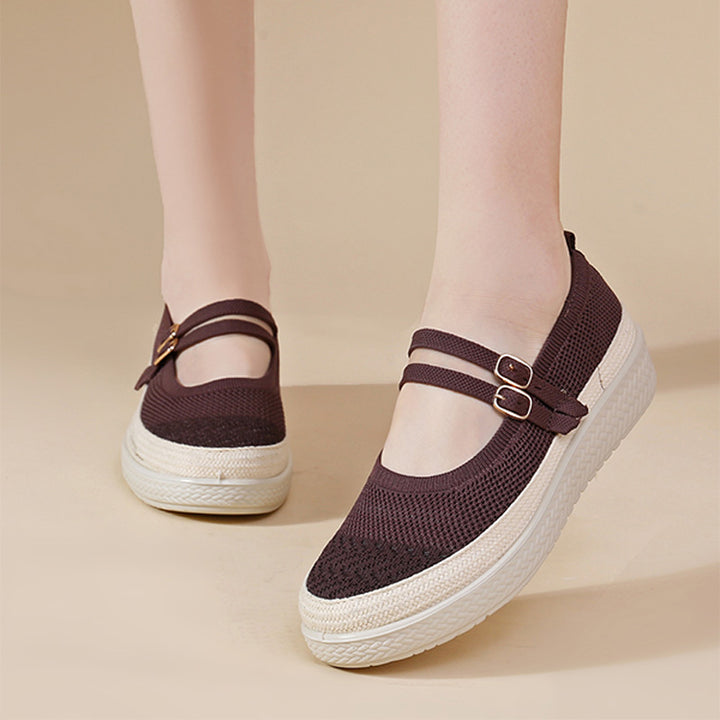 Breathable Knit Mary Jane Walking Shoes