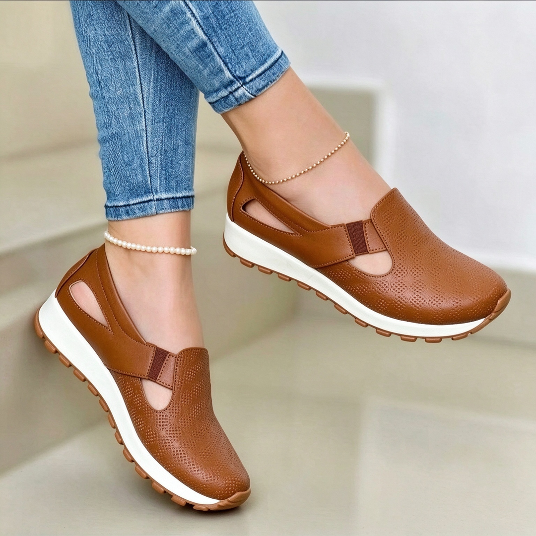 Metallic Gold Slip-On Comfort Sneakers