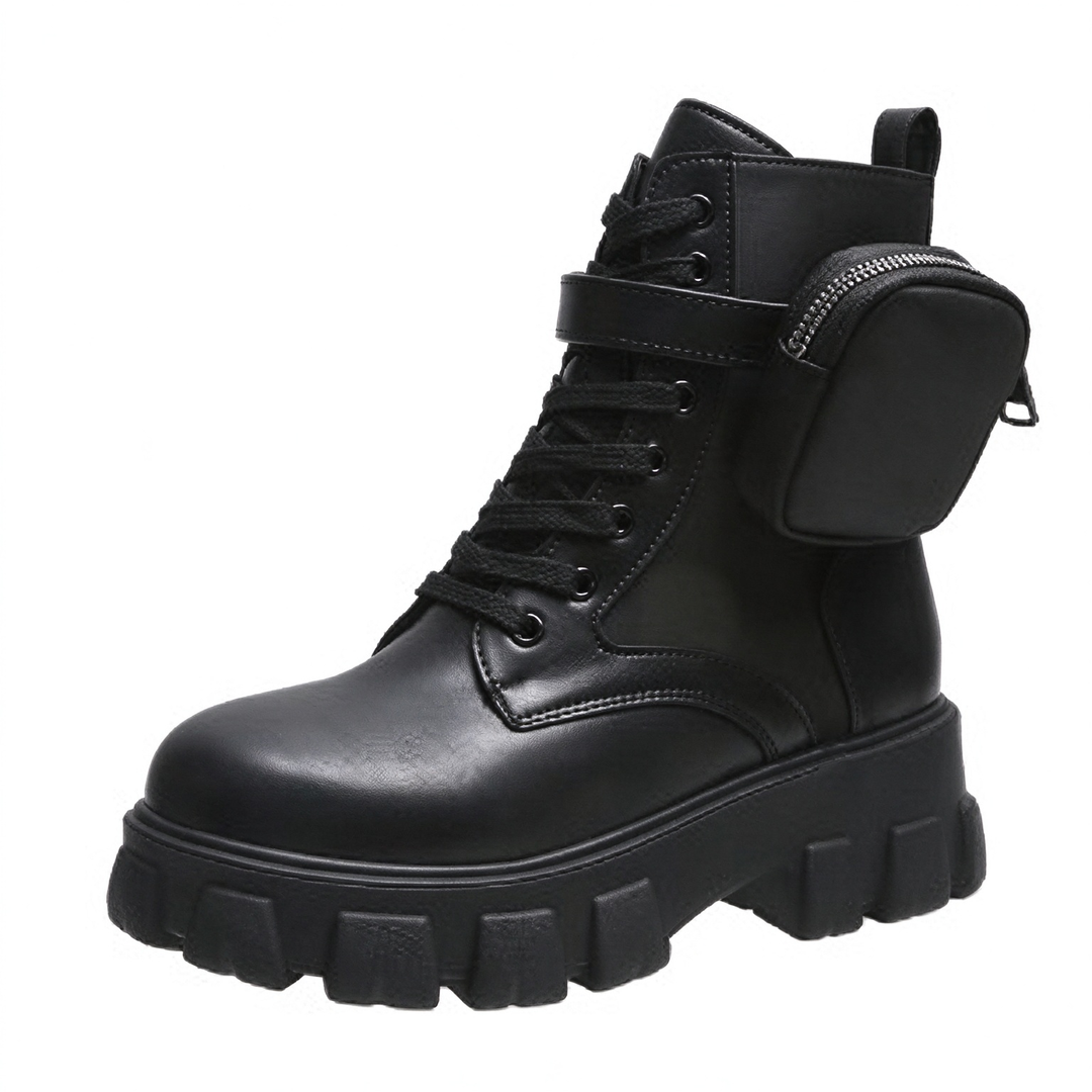 Fashion Chunky Platform Lace-Up Ankle Boots