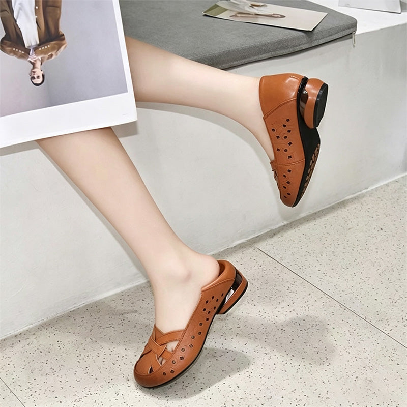 Vintage Cutout Comfort Flats