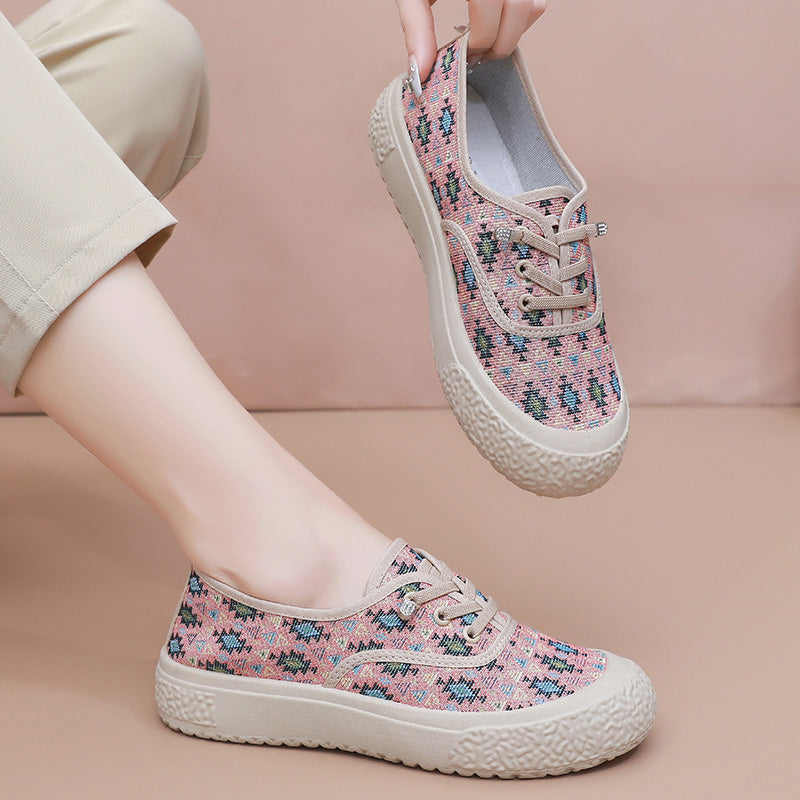 Floral Canvas Platform Sneakers