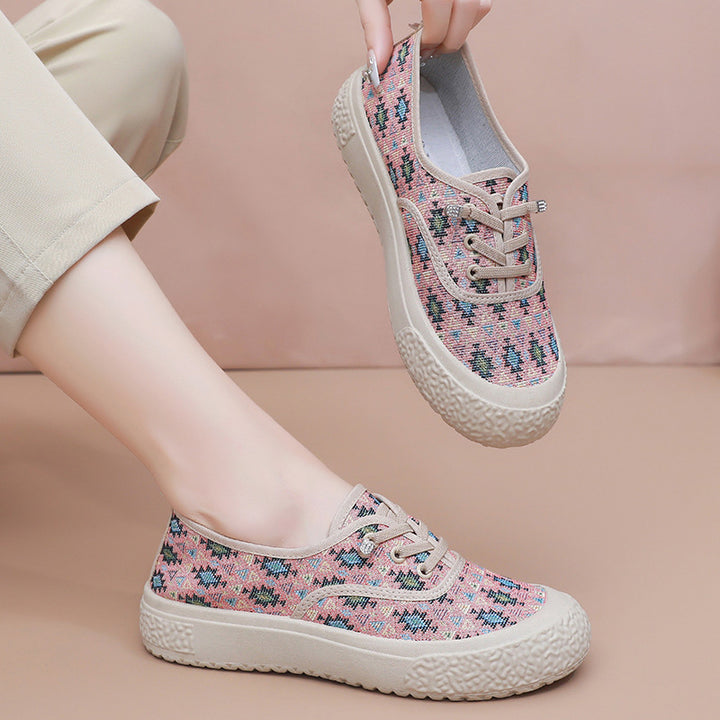 Floral Canvas Platform Sneakers