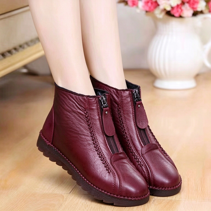 Classic Front Zip Comfort Casual Ankle Boots