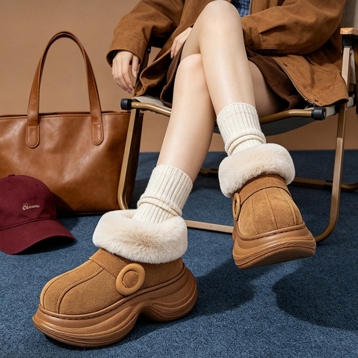 Cozy Fur-Lined Platform Ankle Boots